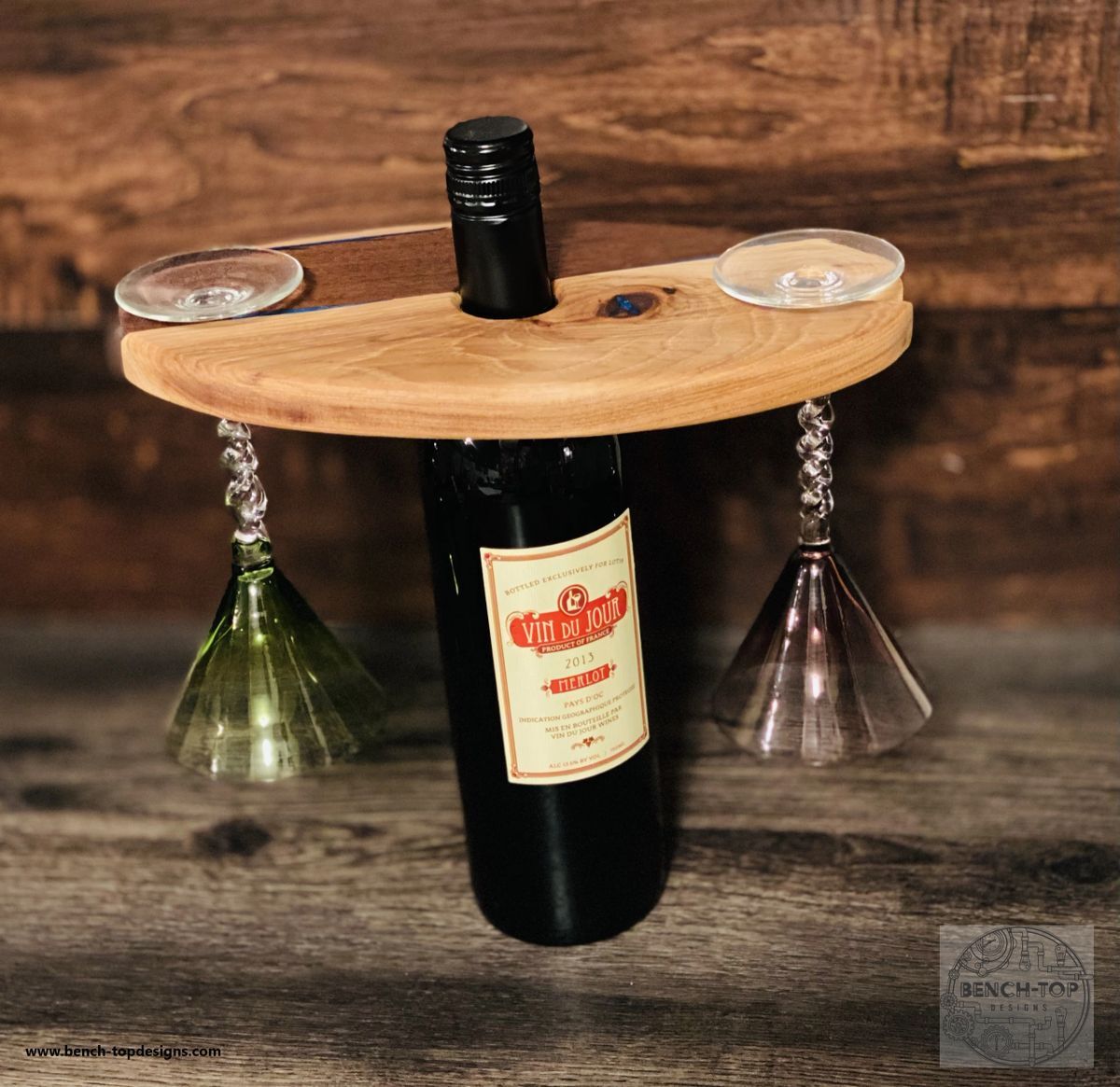 Black willowsteal high quality epoxy wine caddy